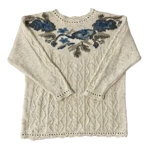 The Alpine JK Collection Sweater Women Size 14 16 Cable Knit Wool Blend Vintage